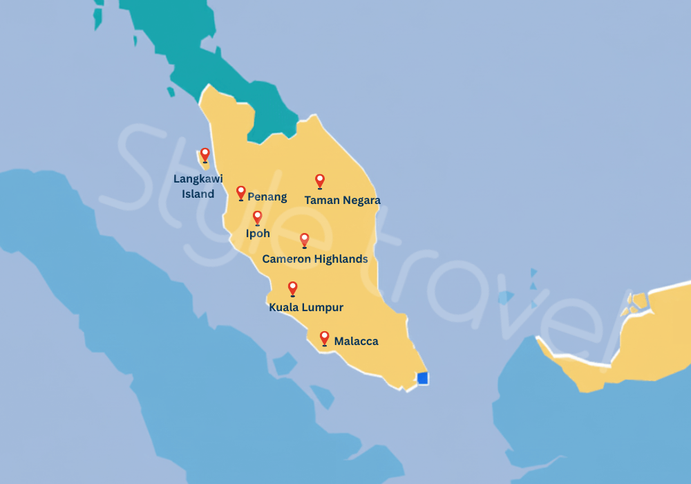 Popular destinations in Malaysia