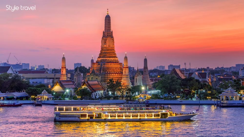 Enjoy a sunset cruise on the Chao Phraya river