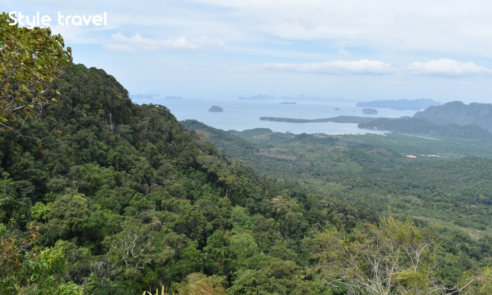 Forested hills and coastal views from Dragon Crest in Krabi