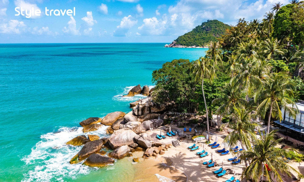 Aerial View of Thong Nai Pan Beach in Koh Phangan, Thailand