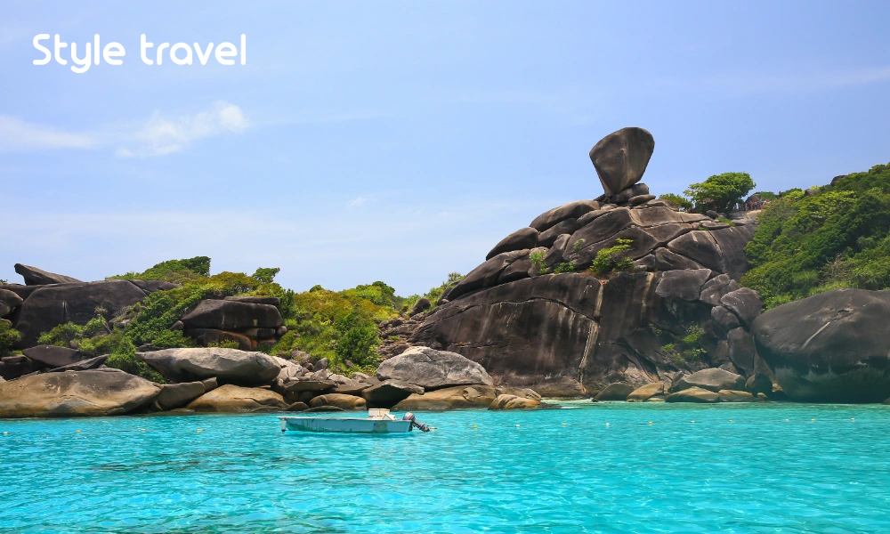 Similan Islands Sail Rock and calm turquoise water during the high season
